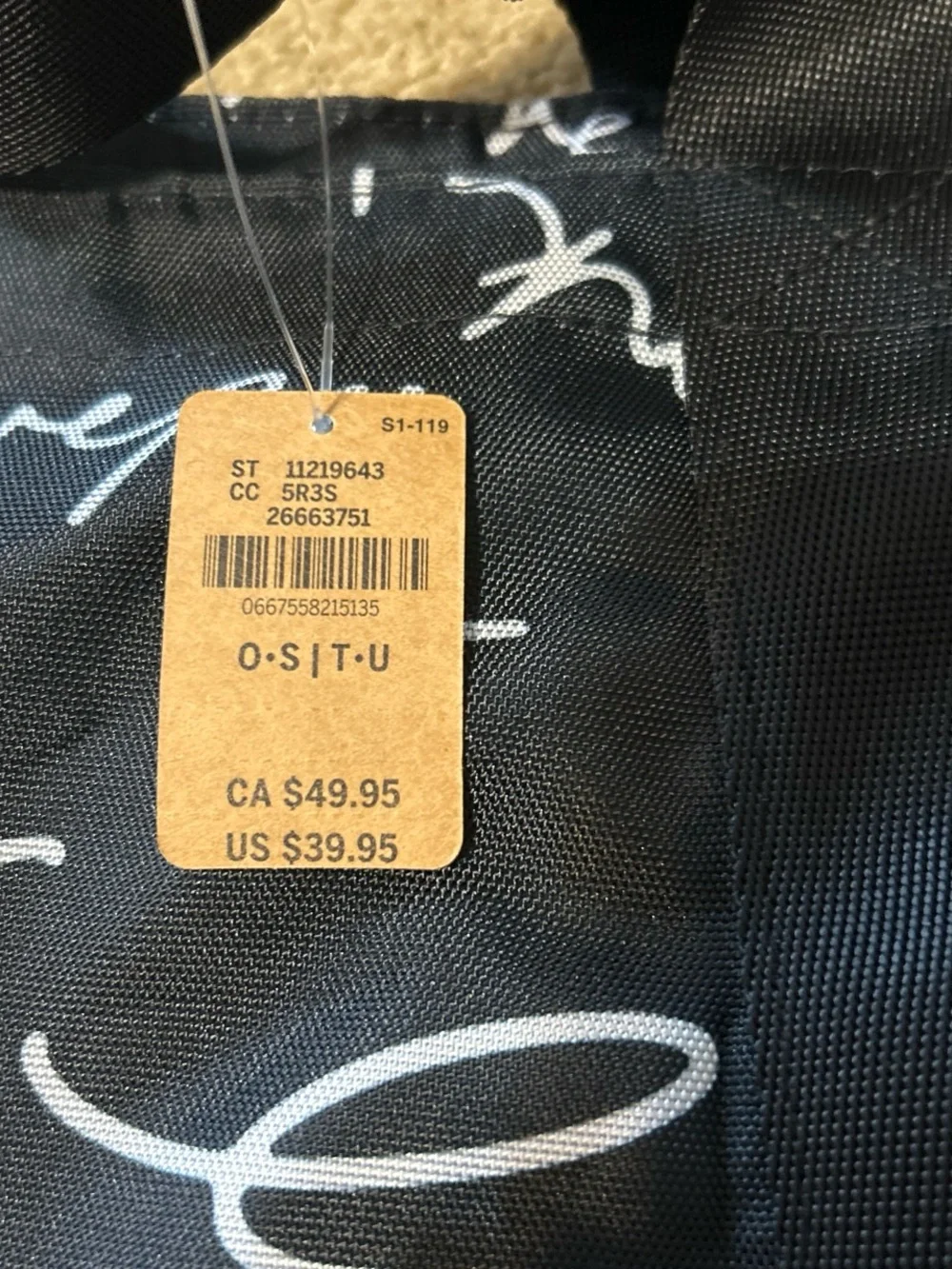 PINK Victoria's Secret Black Tote with White Script